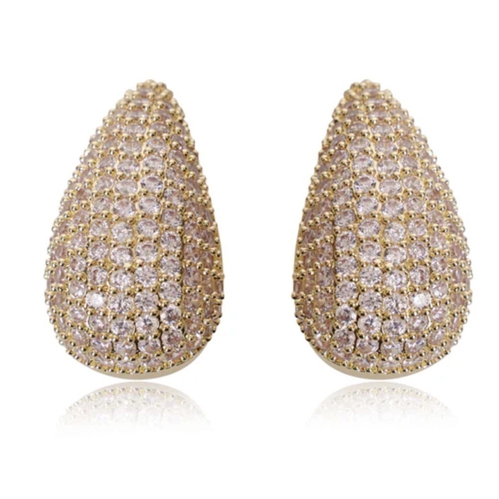 Sunaina gold Narnia earrings with crystals New in box